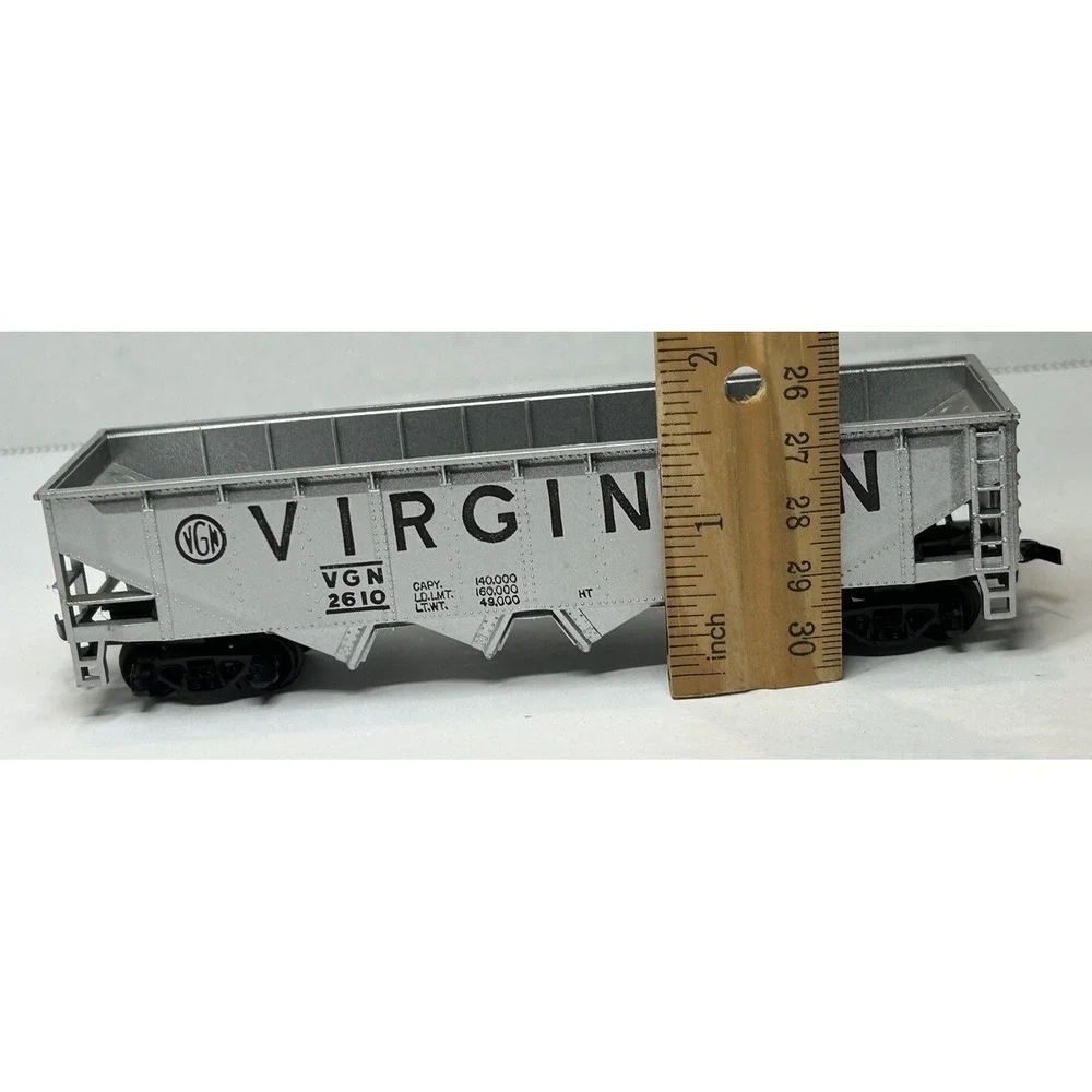 TYCO HO Virginian 4 Bay Hopper Car 344C Model Freight Train‎ Car With Box